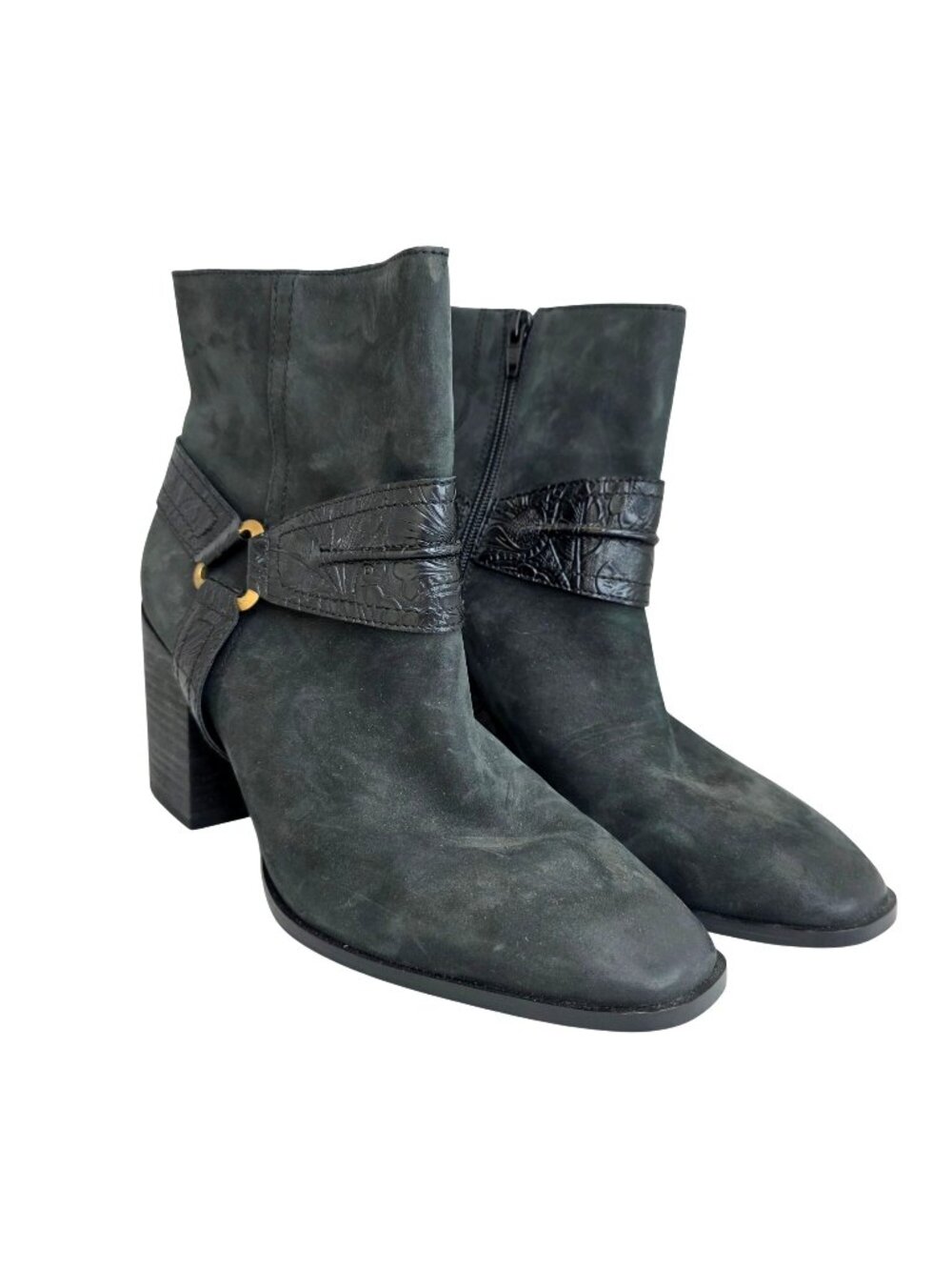 Vionic Black Ankle Boots Carnelia Water-Repellent Block Heel Size 10